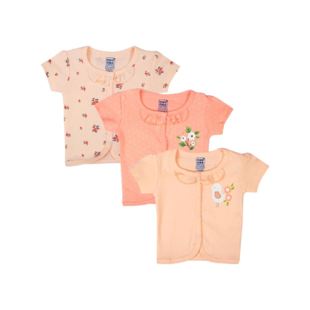Mee Mee Short sleeve Jabla Pack of 3 -Light Pink Light Coral Coral